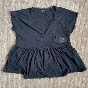 Torrid Black V Neck Blouse Lace Details